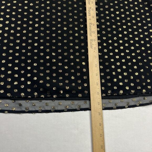 Halogen Tank Top Large NWT Black Gold Metallic Dots Sheer Overlay Dressy Blouse - Picture 7 of 12